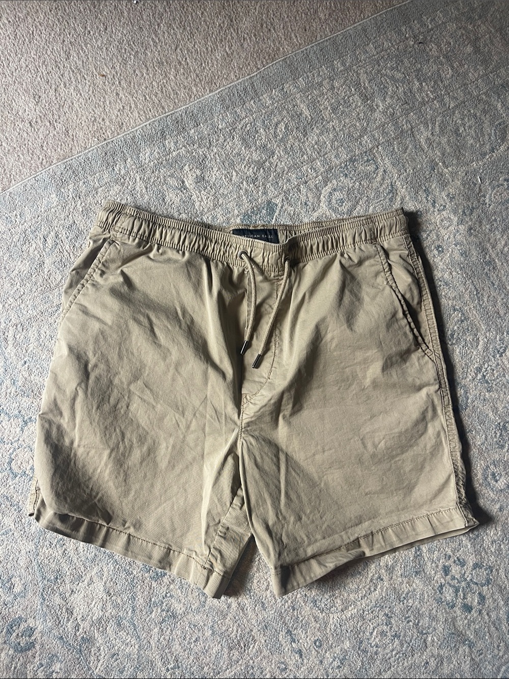 Men’s American Eagle Outfitters Drawstring Waistband Tan Drawstring Shorts Mediu